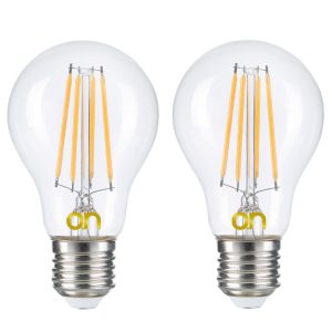 KIT 2 LAMPADINE SMART WI-FI LED FILAMENT GOCCIA E27 8W LUCE CALDA